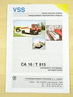 Tatra 815 CA 16 - cisternový automobil - prospekt - VSS Košice