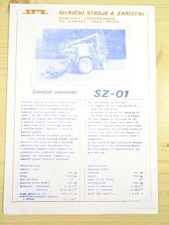 Silniční zametač SZ-01 - prospekt - SSaZ - Silniční stroje a zařízení Nová Paka - Zetor