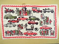 Škoda - Motokov - reklamní utěrka - 1977 - Laurin a Klement, Škoda Octavia, 1000 MB, 105/120
