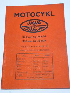 JAWA-ČZ 250/353/03, 350/354/03 - 1955 - 1956 - technický popis, návod k obsluze