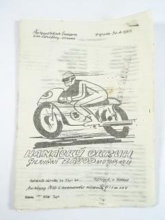 Hanácký okruh - silniční závod motocyklů - Vojnice 30. 4. 1967 - program - Automotoklub Svazarmu Olomouc