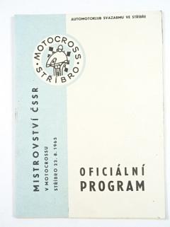 Mistrovství ČSSR v motokrosu - Stříbro - 22. 8. 1965 - program