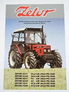 Zetor 5211, 5245, 6211, 6245, 7211, 7245 - plakát - prospekt - Motokov