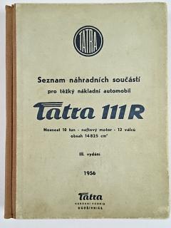 Tatra 111 R - seznam náhradních součástí - 1956