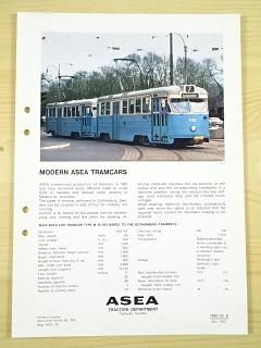 ASEA - Modern tramcars - prospekt - 1973