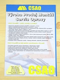 CSAO Kroměříž - prospekt - ramenové nakladače, sklápěcí korby, přepravníky volně ložených hmot - Tatra, Liaz, Avia, Iveco, MAN...