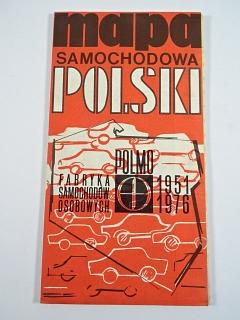 Mapa samochodowa Polski - Polmo - FSO 1951 - 1976 - Polski Fiat 125p