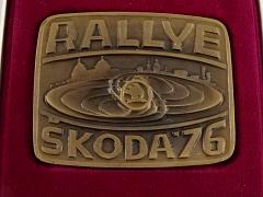 Rallye Škoda 1976 - III. mezinárodní automobilová soutěž Mladá Boleslav - mosazná plaketa v etui