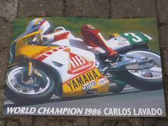 Yamaha - World Champion 1986 Carlos Lavado - papírová reklama