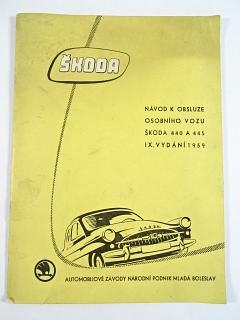 Škoda 440 - 445 - návod k obsluze osobního vozu - 1959