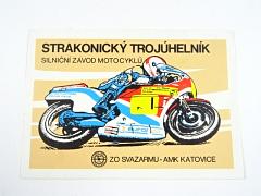 Strakonický trojúhelník - silniční závod motocyklů - samolepka - ZO Svazarmu - AMK Katovice