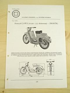 JAWA 50 ccm - 555 skútrovaný - Pionýr - katalogový list - 1960