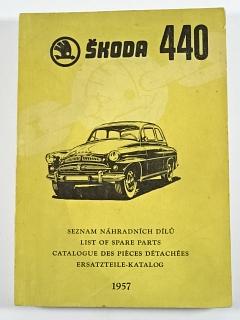 Škoda 440 - seznam náhradních dílů - 1957