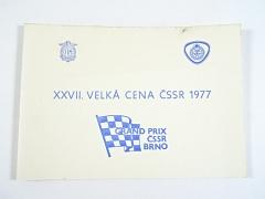 XXVII. Velká cena ČSSR 1977 - pozvánka