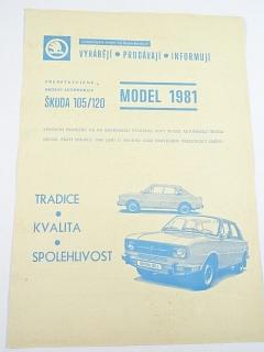 Škoda 105/120 model 1981 - prospekt - leták