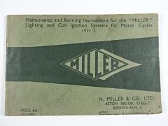 Miller - Maintenance and Running Instructions for the Miller Lighting and Coil Ignition Systems for Motor-cycles 1937/8