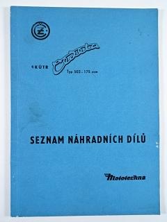 ČZ 175/502/00-01 - skútr Čezeta - seznam náhradních dílů - 1966 - Mototechna