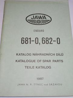 JAWA Enduro 681-0, 682-0 - katalog náhradních dílů - 1987 - JAWA 250/681-0, JAWA 400/682-0