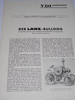 Der Lanz-Bulldog - VDI Nachrichten die Aktuelle Technische Zeitung - Sonderdruck aus Nr. 3 vom 10. Februar 1951