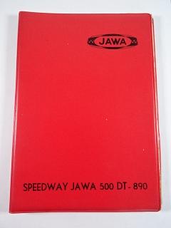 JAWA 500 DT - 890 - plochodrážní motocykl - instrukční knížka - seznam náhradních součástí