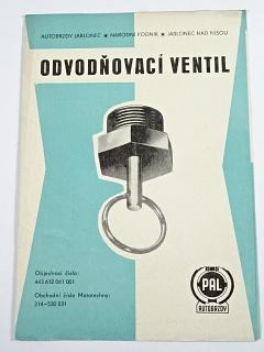 PAL autobrzdy - odvodňovací ventil - 1980