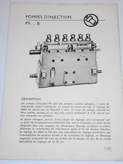 Motorpal - Pompes D´injection PV...B - Motokov - 1952