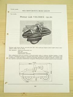 Přívěsný vozík Velorex - typ 560 - katalogový list - 1960 - JAWA 250, 350
