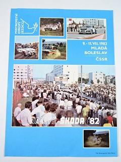 Rallye Škoda 1982 - Mistrovství Evropy jezdců - Mladá Boleslav 9. - 11. 7. 1982 - leták - plakát