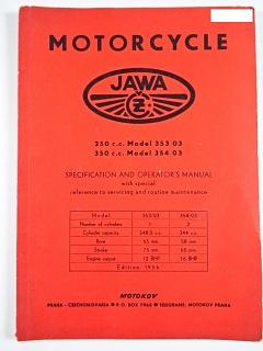 JAWA-ČZ 250/353/03, 350/354/03 - 1956 - Specification and Operator's Manual