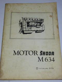 Škoda M 634 - motor - seznam náhradních dílů - 1976