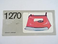 ETA 1270 - elektrická žehlička s napařováním a kropením - návod k obsluze - Elektro - Praga Hlinsko