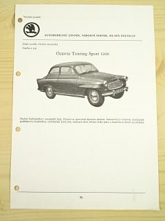 Škoda Octavia Touring Sport 1200 - katalogový list - 1965