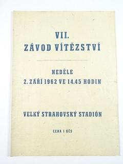 VII. závod vítězství - 2. září 1962 - Velký strahovský stadion - program