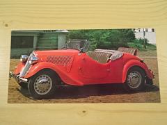 Škoda Popular - roadster z roku 1937 - pohlednice