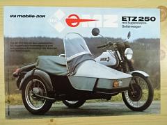MZ ETZ 250 mit Superelastik Seitenwagen - 1983 - prospekt