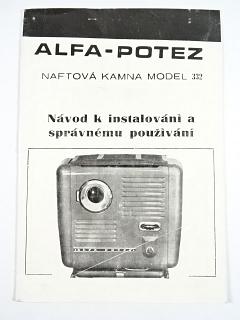 Alfa - Potez - naftová kamna model 332 - návod na instalování a správnému používání
