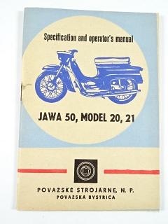 JAWA 50, Model 20, 21 - Specification and operator's manual - 1968