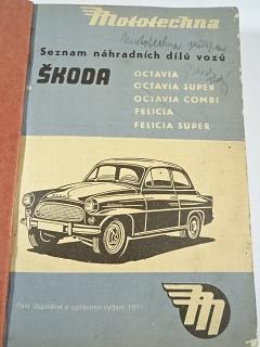 Škoda Octavia, Felicia - seznam náhradních dílů - 1971 - Mototechna