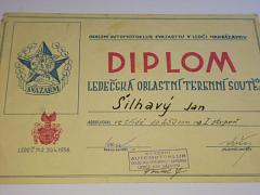 Ledečská oblastní terénní soutěž - 1958 - diplom