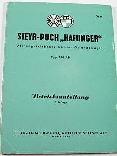 Steyr - Puch Haflinger Typ 700 AP - Betriebsanleitung - 1960