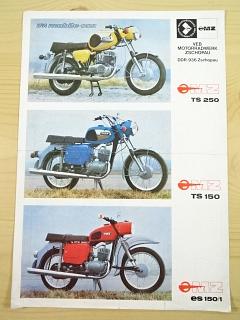 MZ TS 250, TS 150, ES 150/1 - prospekt - 1975