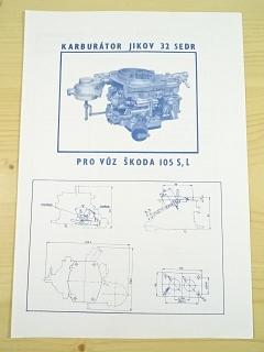 Jikov 32 SEDR - 2931 - karburátor - Škoda 105 S, L model M II - prospekt