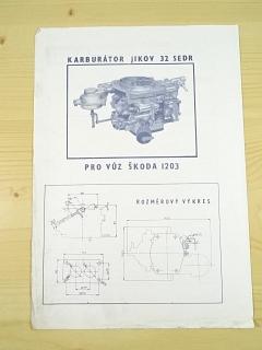 Jikov 32 SEDR - 2935 - karburátor - Škoda 1203 - prospekt