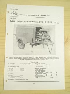 THZ - lehká přívěsná motorová stříkačka PPS 8/L - katalogový list - 1960