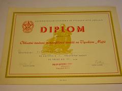 Vysoké Mýto -terénní motocyklová soutěž - diplom - 1961