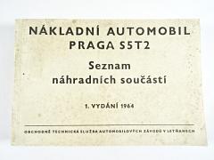 Praga S5T 2 - seznam náhradních součástí - 1964