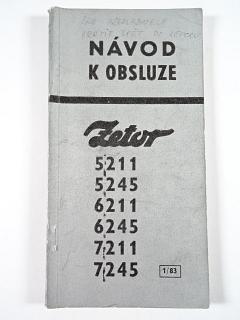 Zetor 5211, 5245, 6211, 6245, 7211, 7245 - návod k obsluze - 1983