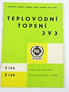 PAL autobrzdy - teplovodní topení 3 V 3 pro vozy Škoda 105 a 120 - 1976