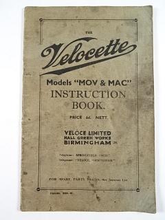 Velocette - Models MOV & MAC - Instruction Book - 1938