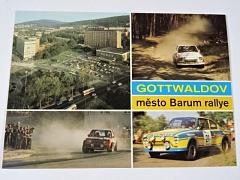 Gottwaldov město Barum rallye - pohlednice - Škoda 130 RS